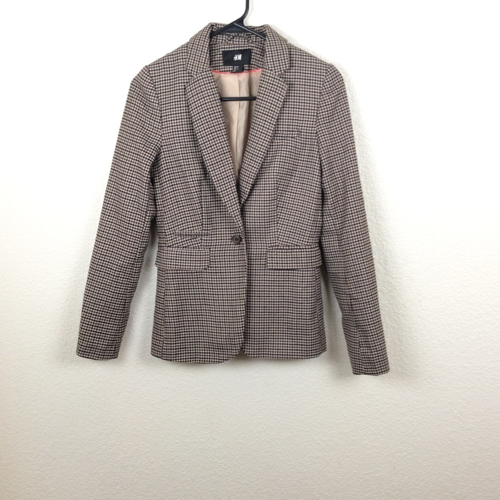 H&M Black and White Checkered Plaid Blazer and Shorts